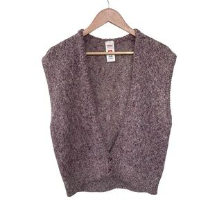 VINTAGE St Michael Mohair Sleeveless Cardigan Vest Purple